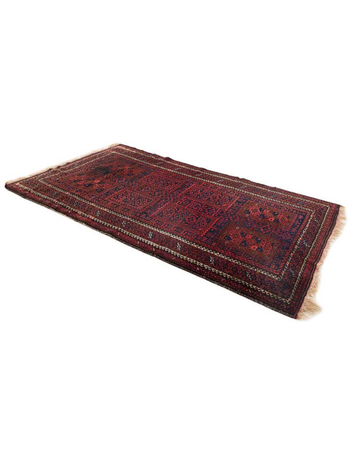 3' 3 x 5' 9 Hand Knotted Afghan Akhche Oriental Wool Rug