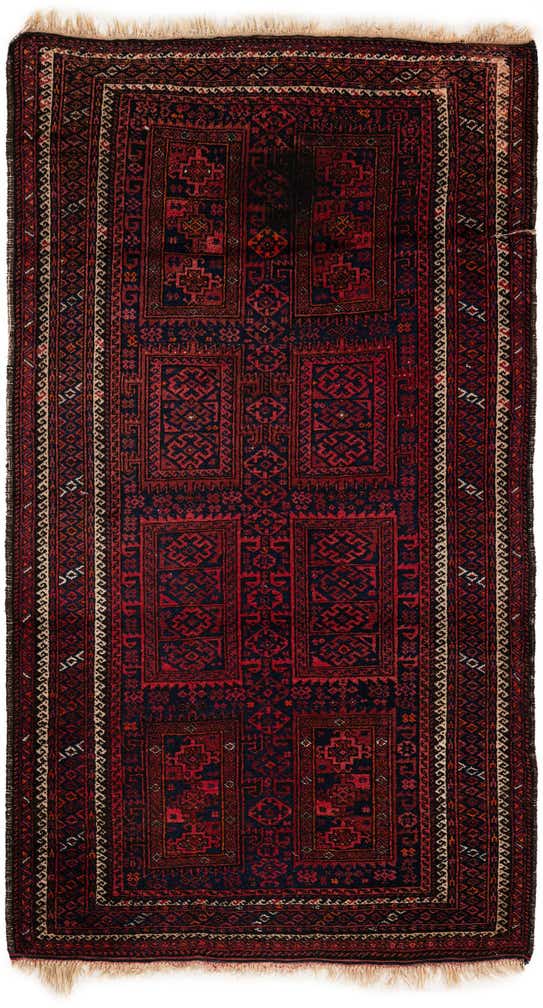 3' 3 x 5' 9 Hand Knotted Afghan Akhche Oriental Wool Rug