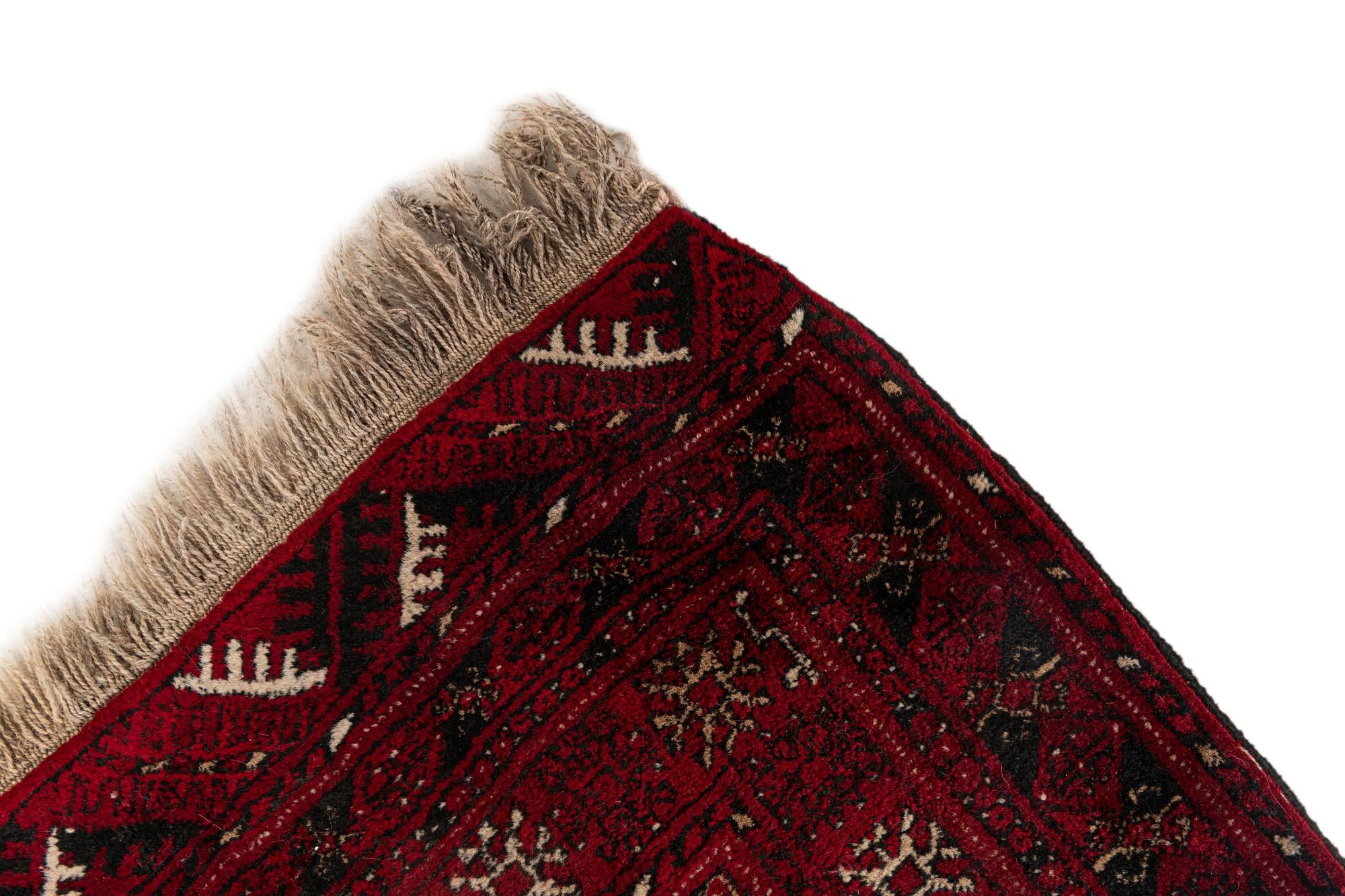 2' 6 x 3' 11 Hand Knotted Afghan Akhche Oriental Wool Rug