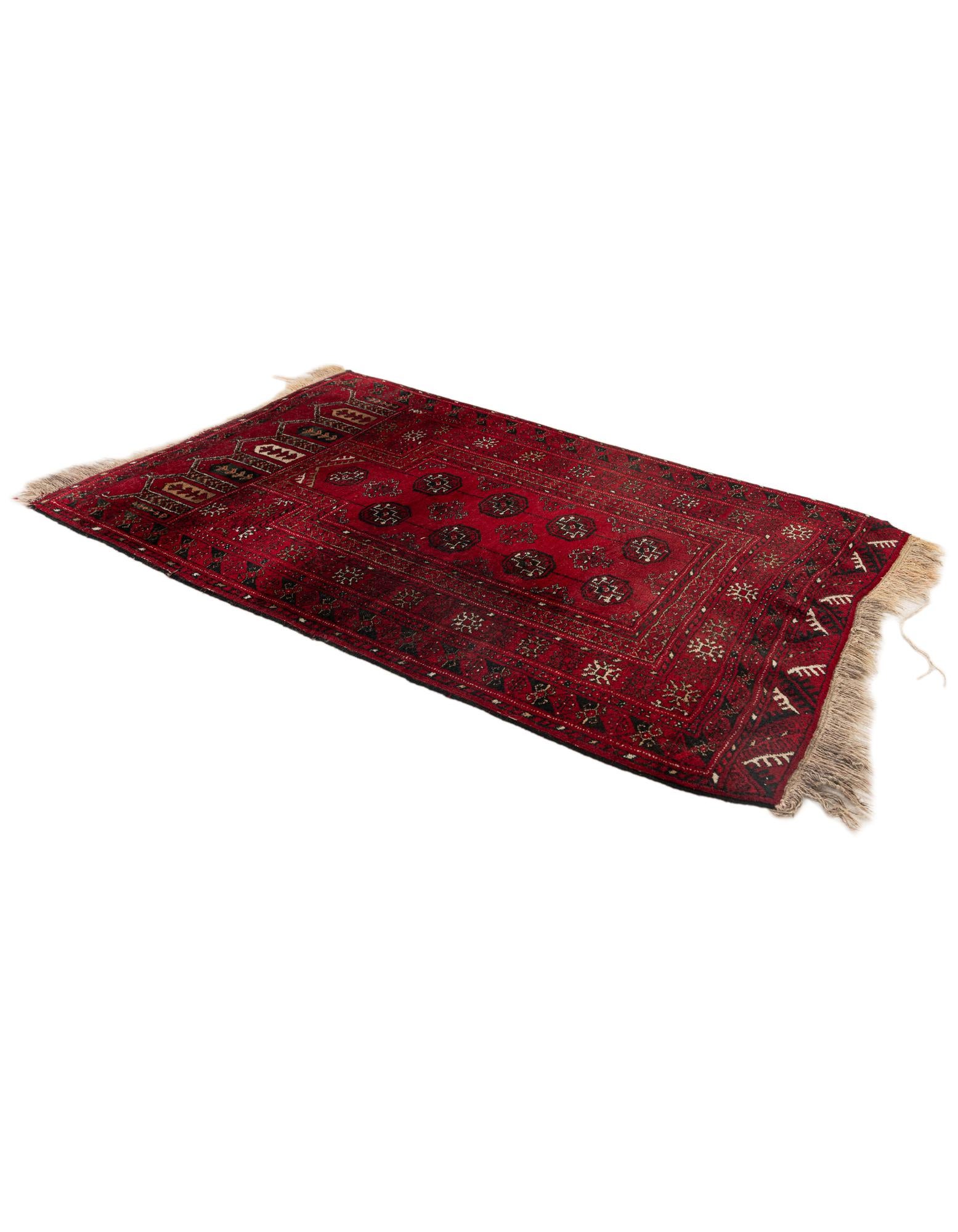 2' 6 x 3' 11 Hand Knotted Afghan Akhche Oriental Wool Rug