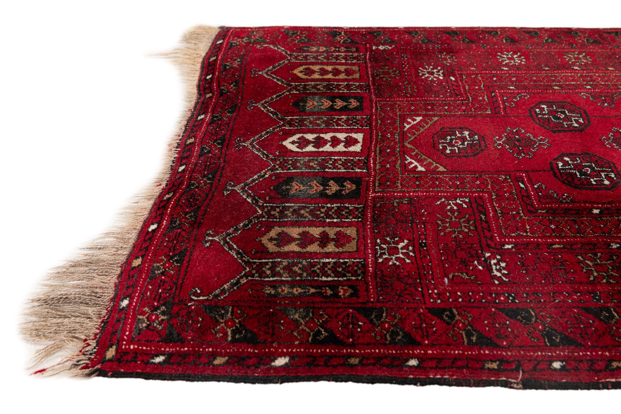 2' 6 x 3' 11 Hand Knotted Afghan Akhche Oriental Wool Rug