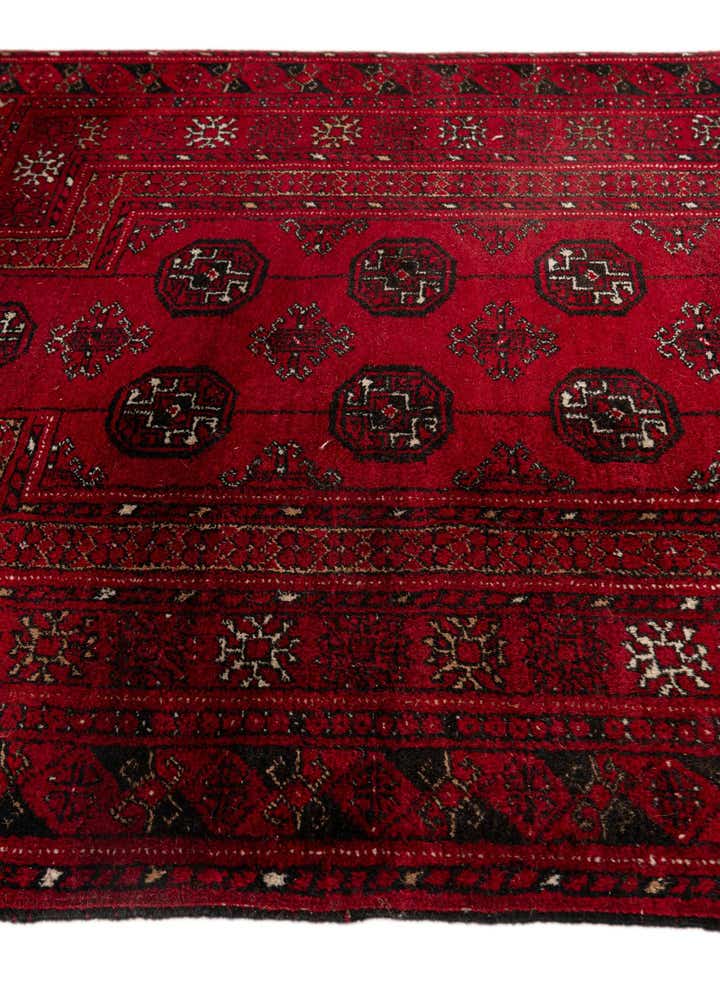 2' 6 x 3' 11 Hand Knotted Afghan Akhche Oriental Wool Rug