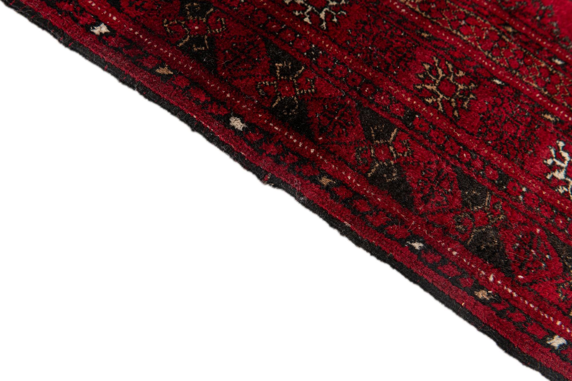 2' 6 x 3' 11 Hand Knotted Afghan Akhche Oriental Wool Rug