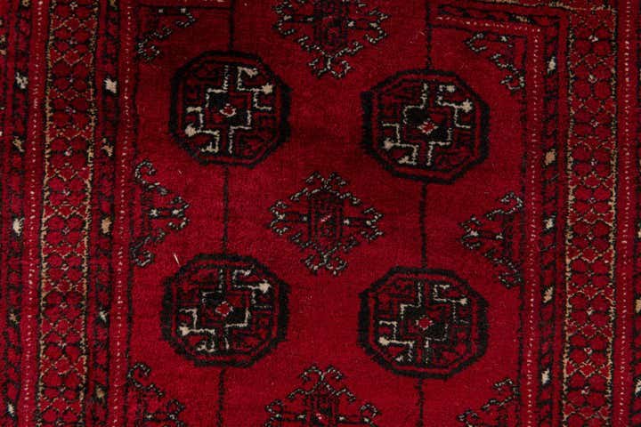 2' 6 x 3' 11 Hand Knotted Afghan Akhche Oriental Wool Rug
