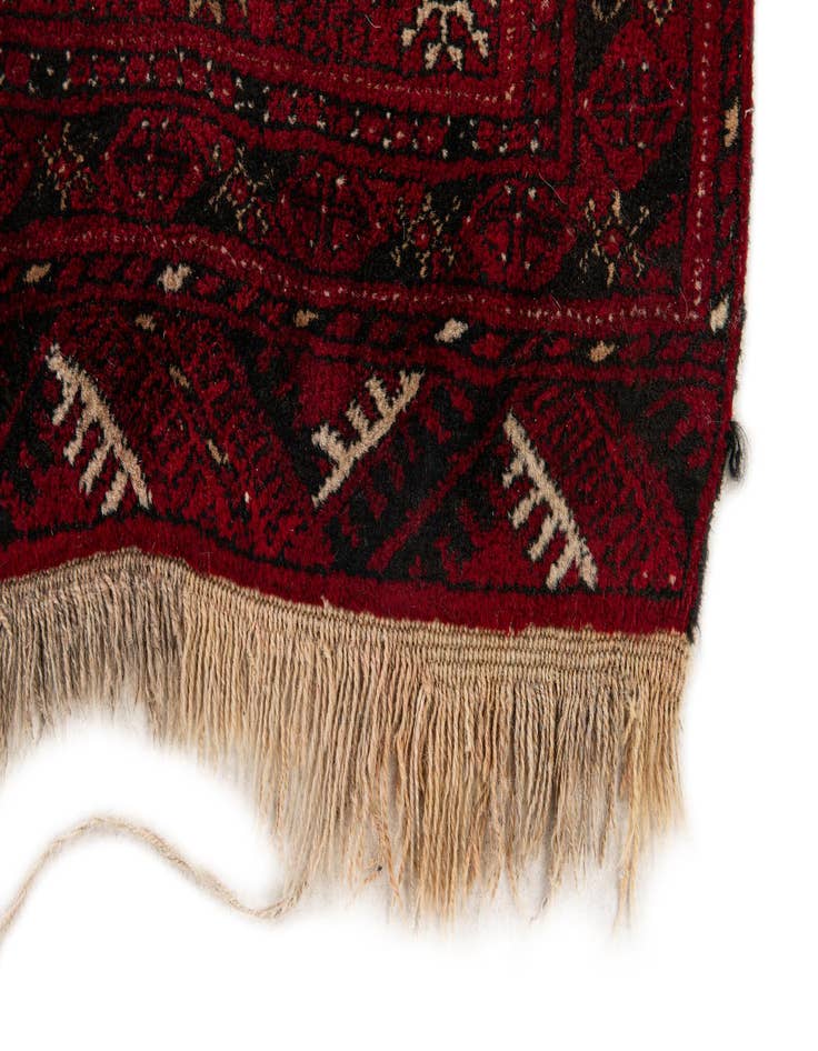 Detail image of 2' 6 x 3' 11  Hand Knotted Afghan Akhche Oriental Wool Rug