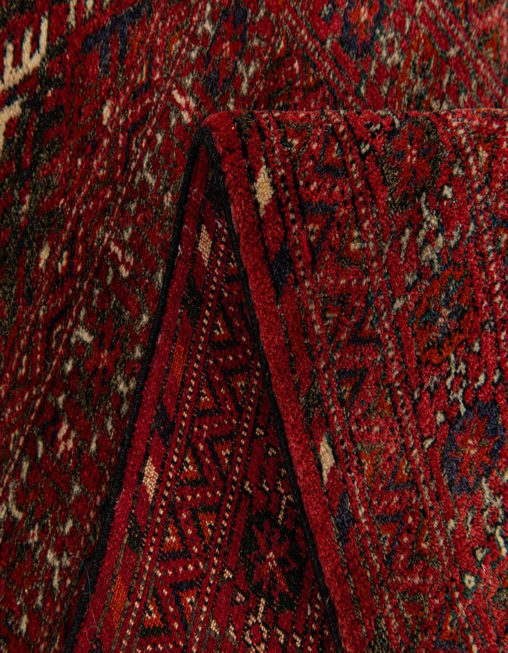 Detail image of 1' 11 x 3' 6  Hand Knotted Afghan Akhche Wool Rug