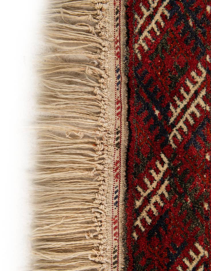 Detail image of 1' 11 x 3' 6  Hand Knotted Afghan Akhche Wool Rug