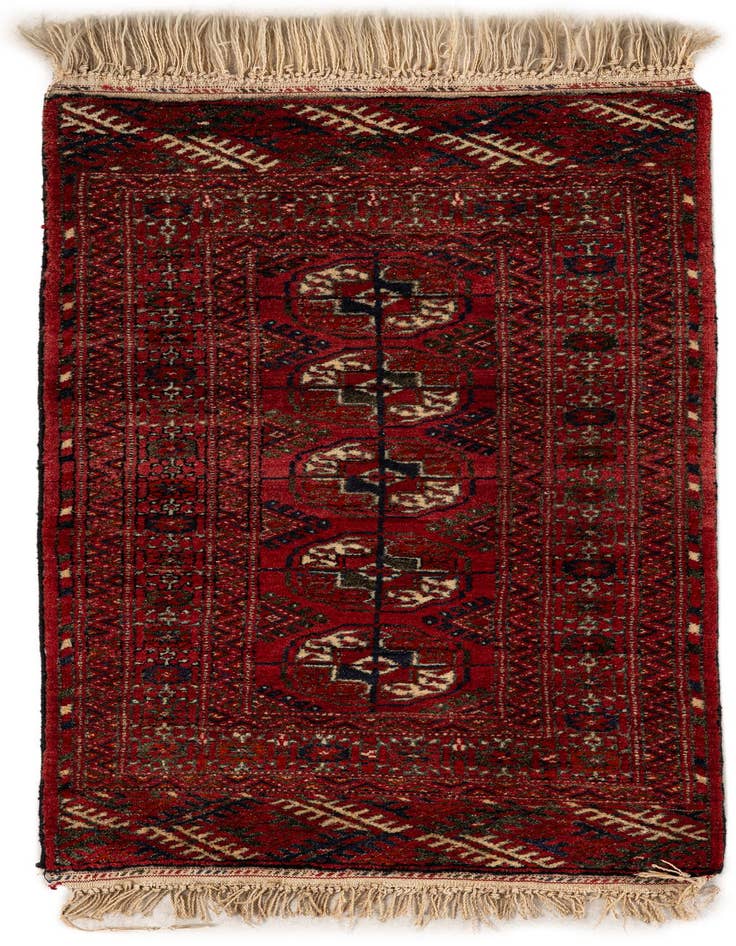 Detail image of 1' 11 x 3' 6 Hand Knotted Afghan Akhche Wool Rug