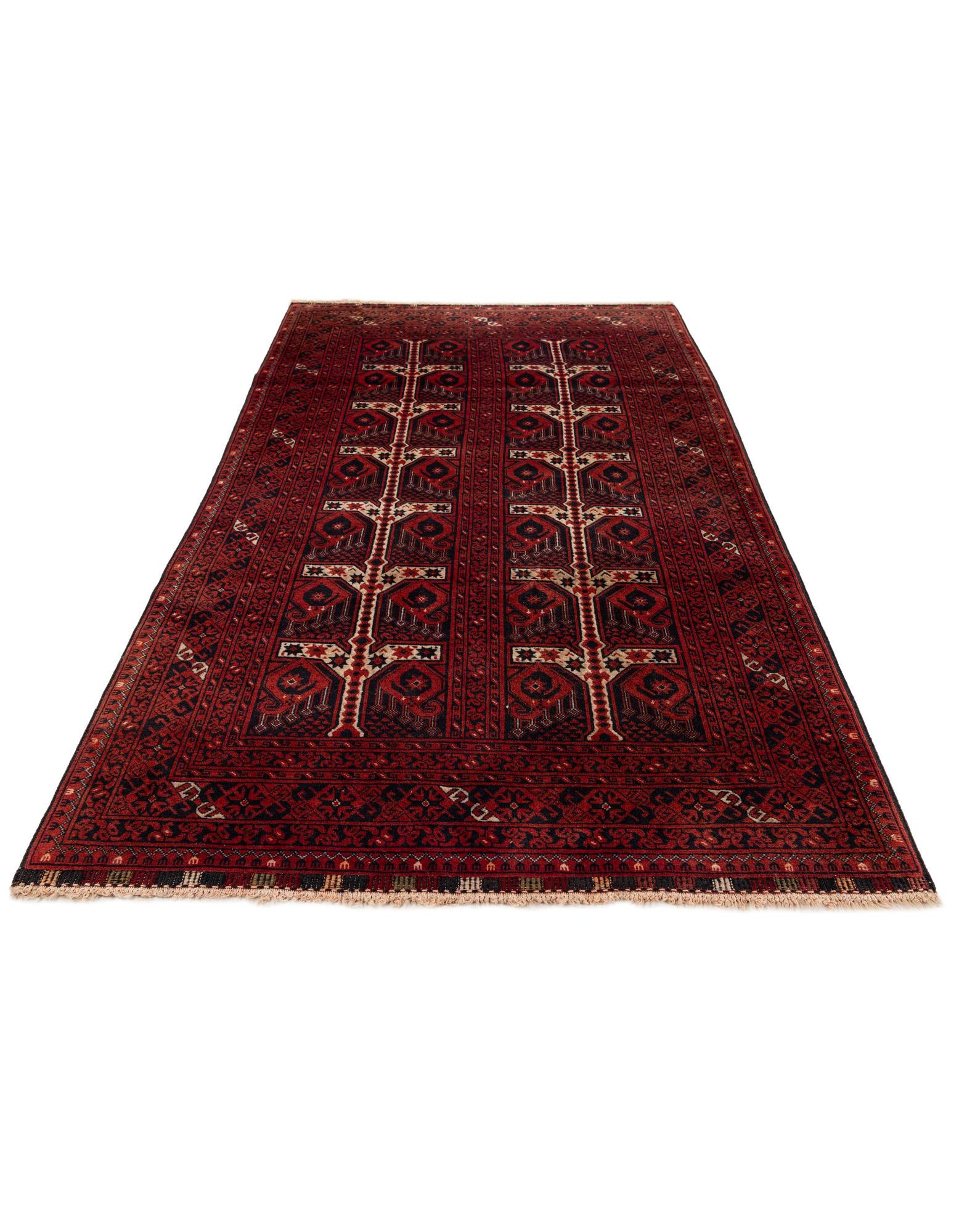 110cm x 200cm anudado a mano Afghan Akhche Alfombra Lana