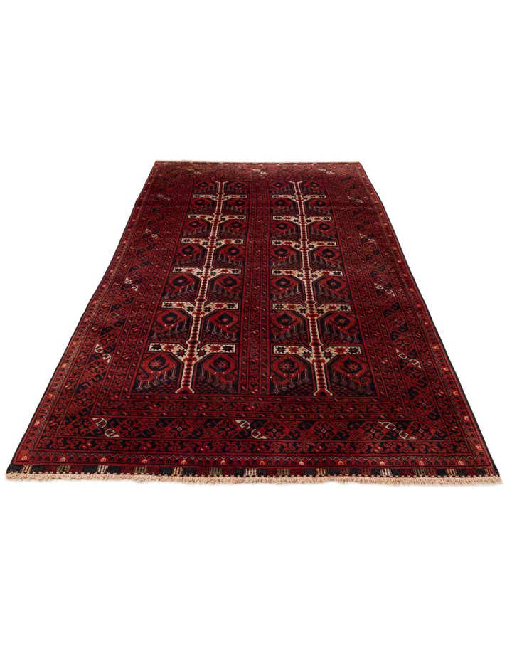 110cm x 200cm anudado a mano Afghan Akhche Alfombra Lana