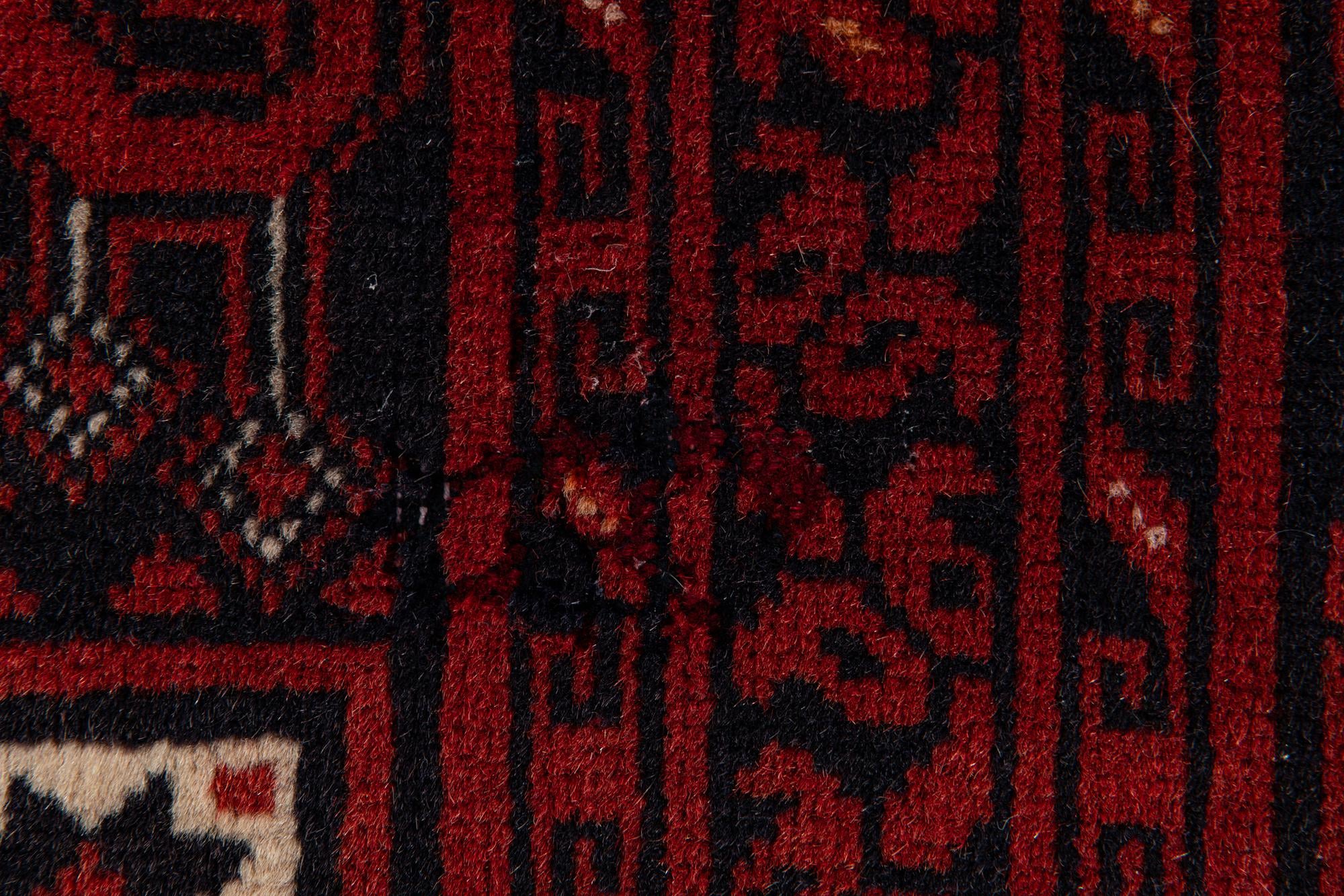 110cm x 200cm anudado a mano Afghan Akhche Alfombra Lana