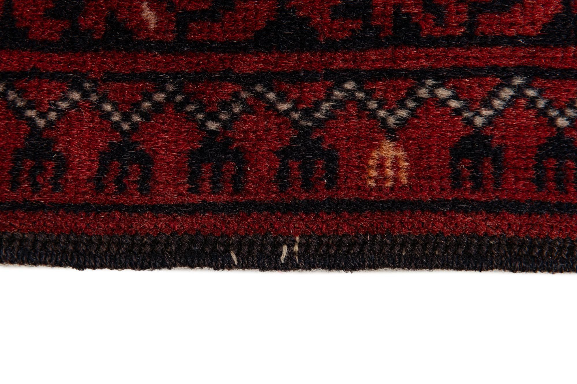 110cm x 200cm anudado a mano Afghan Akhche Alfombra Lana