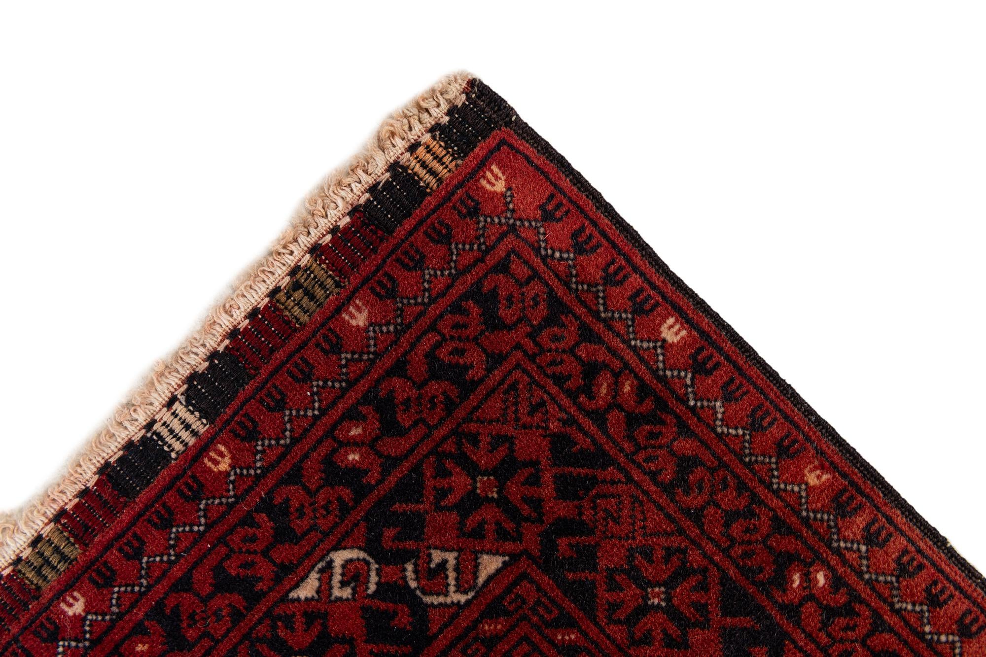 110cm x 200cm anudado a mano Afghan Akhche Alfombra Lana