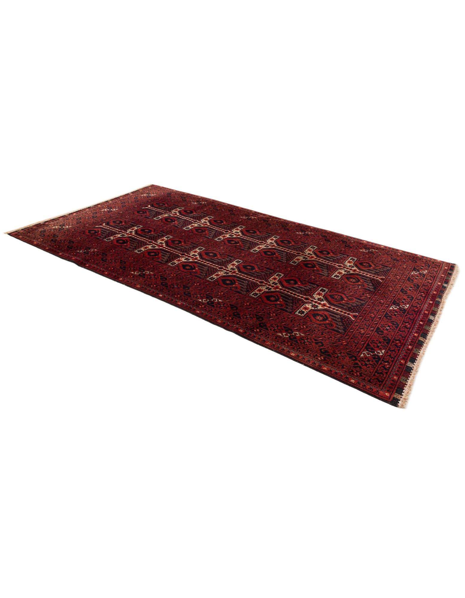 110cm x 200cm anudado a mano Afghan Akhche Alfombra Lana