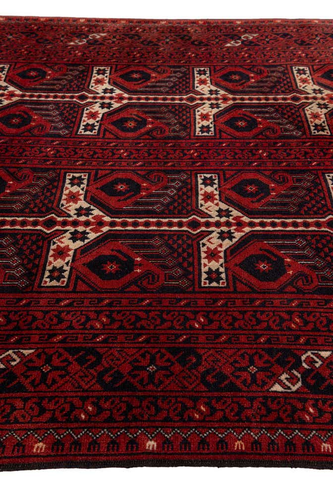110cm x 200cm anudado a mano Afghan Akhche Alfombra Lana