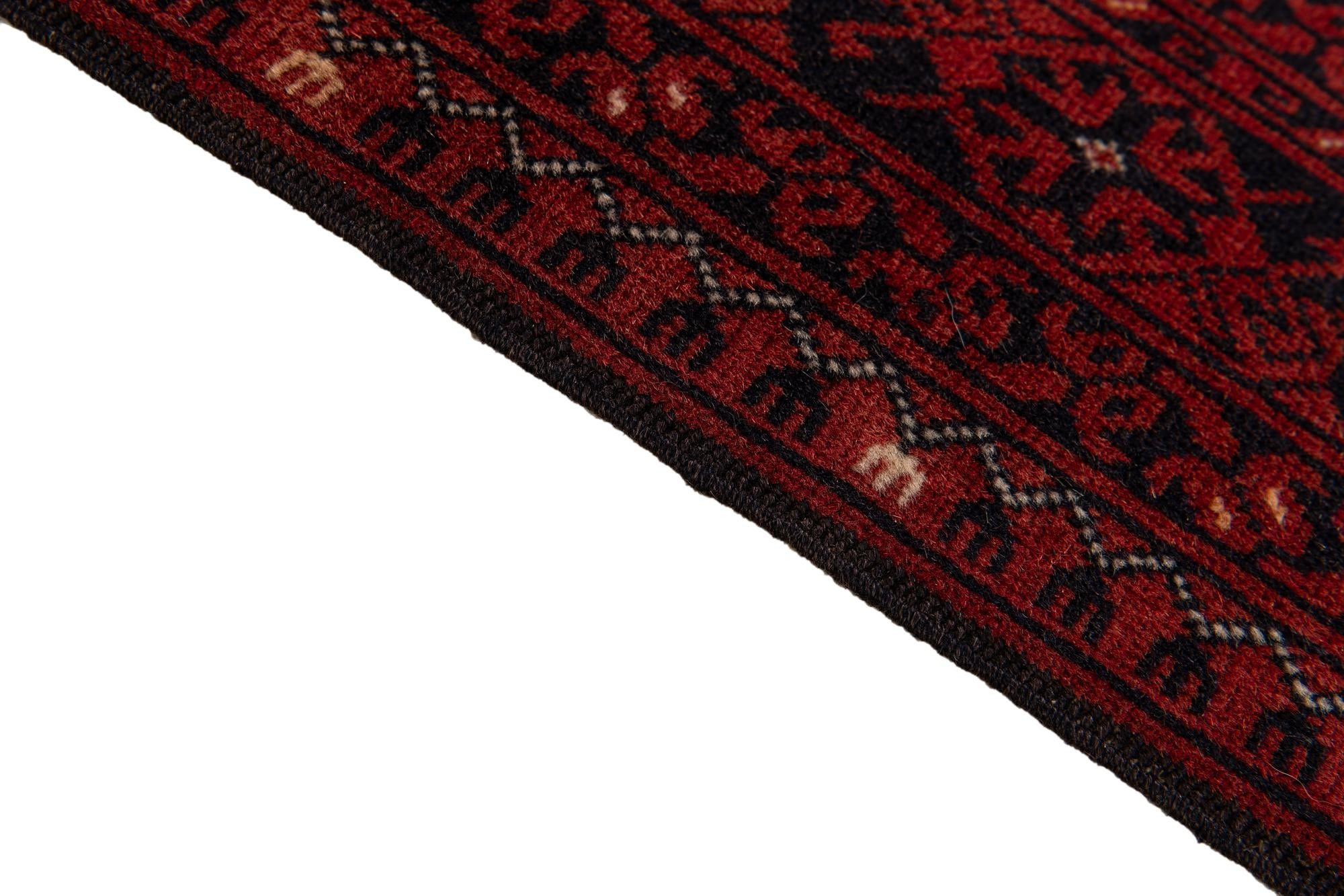 110cm x 200cm anudado a mano Afghan Akhche Alfombra Lana