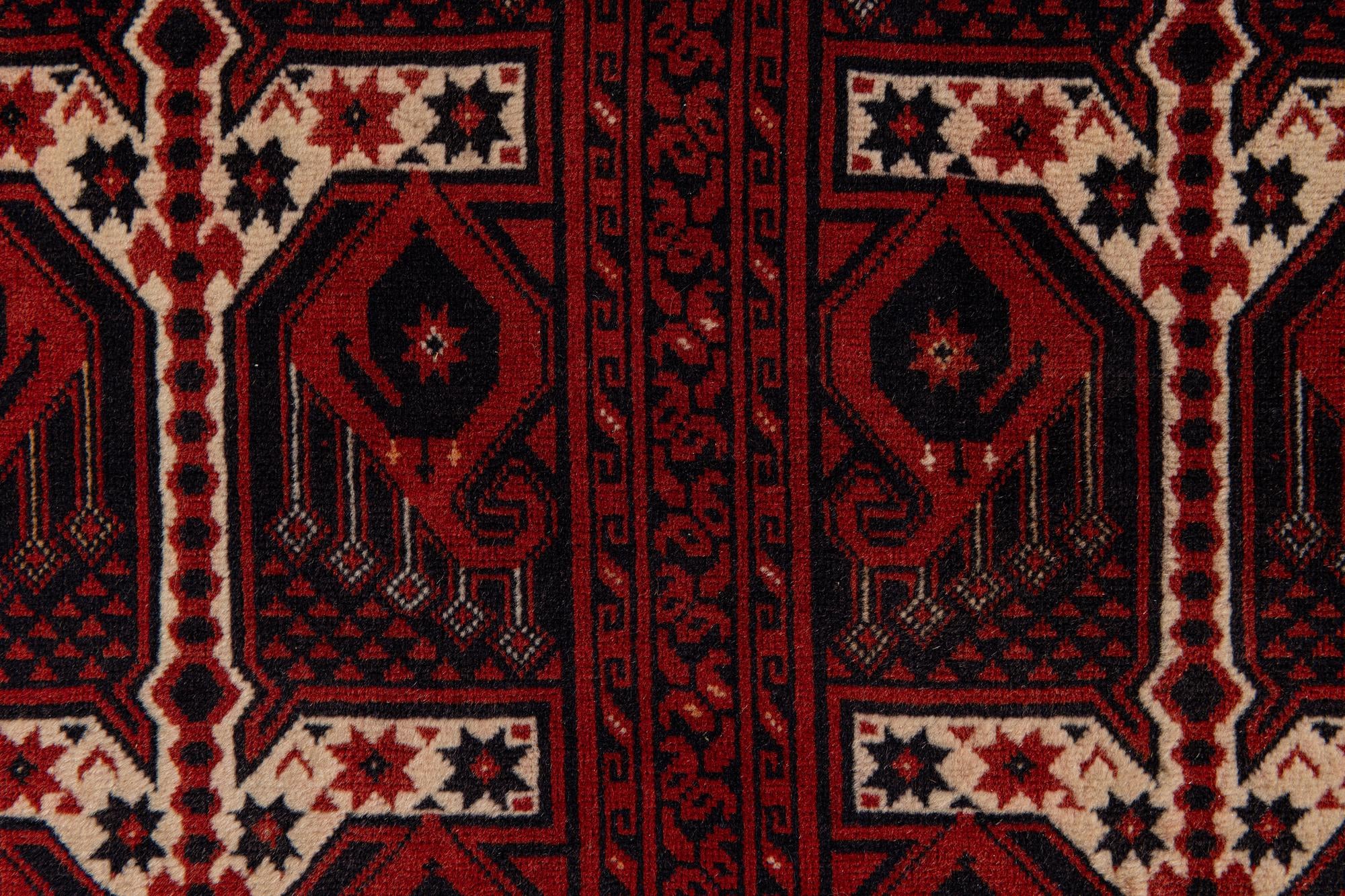 110cm x 200cm anudado a mano Afghan Akhche Alfombra Lana
