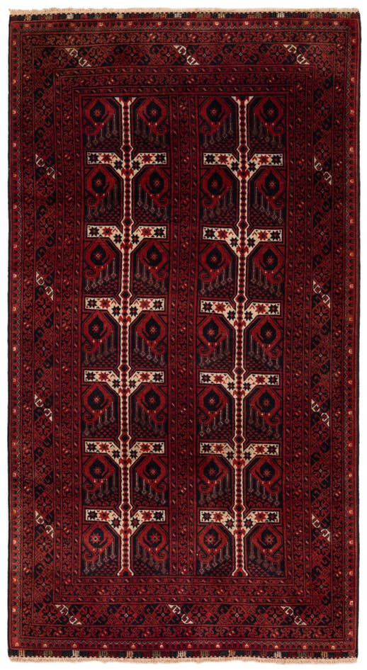 Detail image of 110cm x 200cm anudado a mano Afghan Akhche Alfombra Lana
