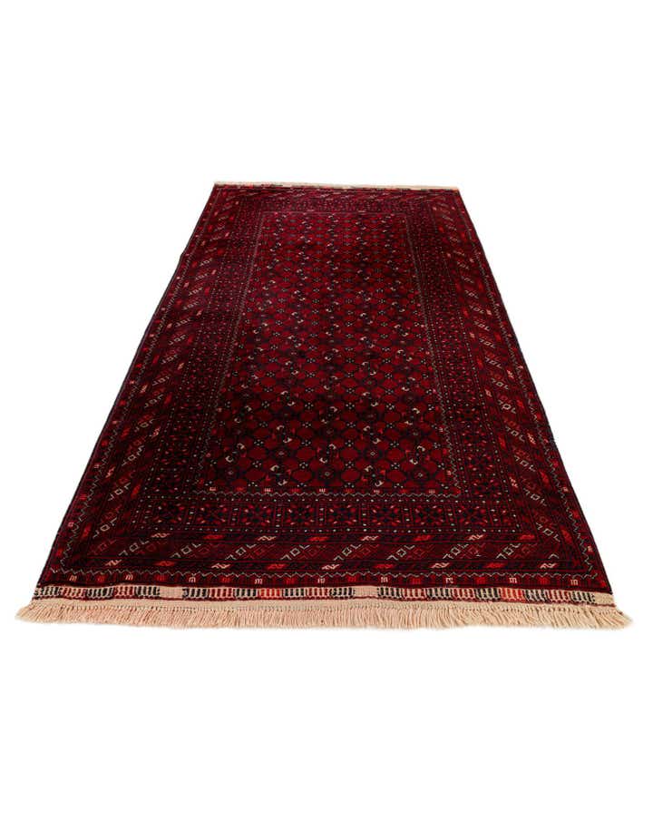 3' 5 x 6' 7 Hand Knotted Afghan Akhche Wool Rug