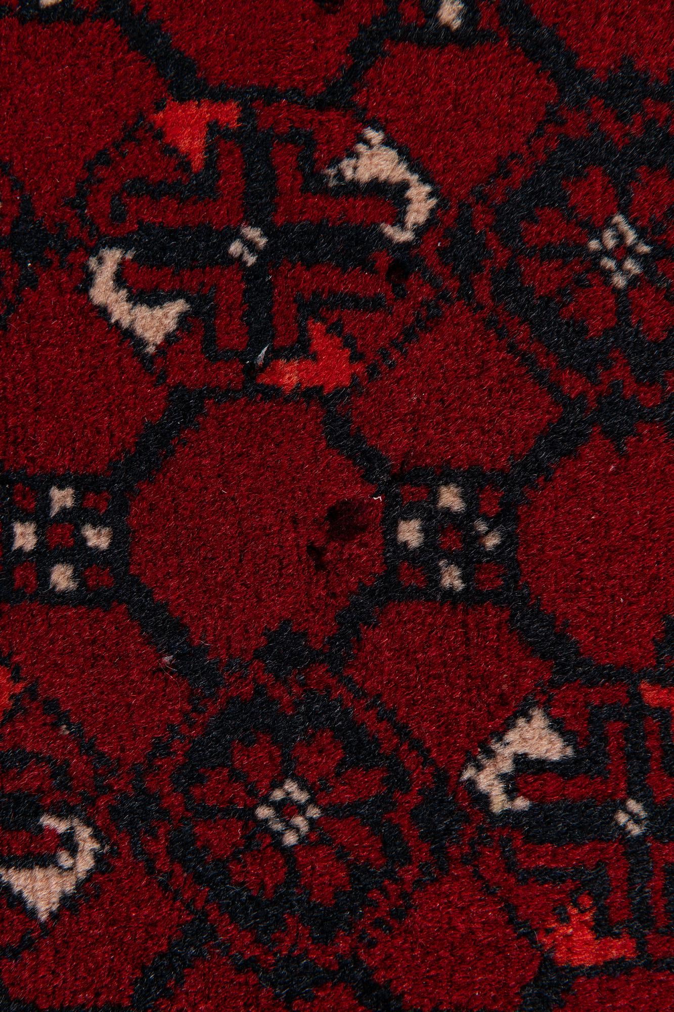 3' 5 x 6' 7 Hand Knotted Afghan Akhche Wool Rug