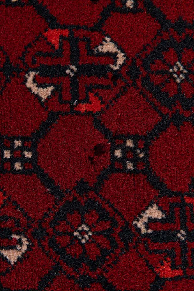 3' 5 x 6' 7 Hand Knotted Afghan Akhche Wool Rug