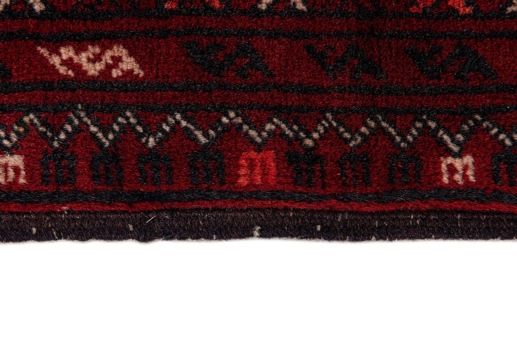 3' 5 x 6' 7 Hand Knotted Afghan Akhche Wool Rug