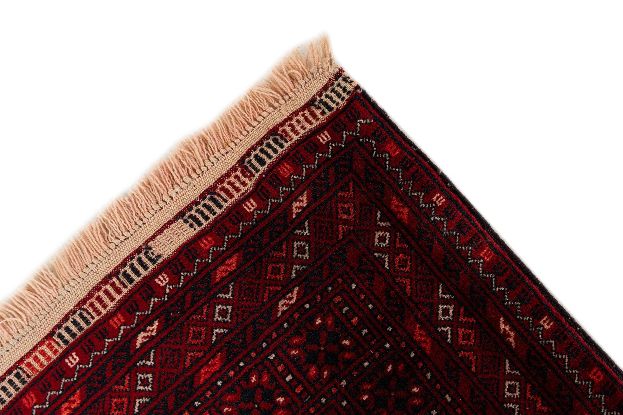 3' 5 x 6' 7 Hand Knotted Afghan Akhche Wool Rug