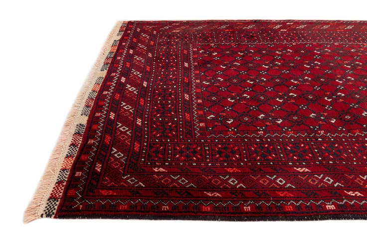 Detail image of 3' 5 x 6' 7 Hand Knotted Afghan Akhche Wool Rug