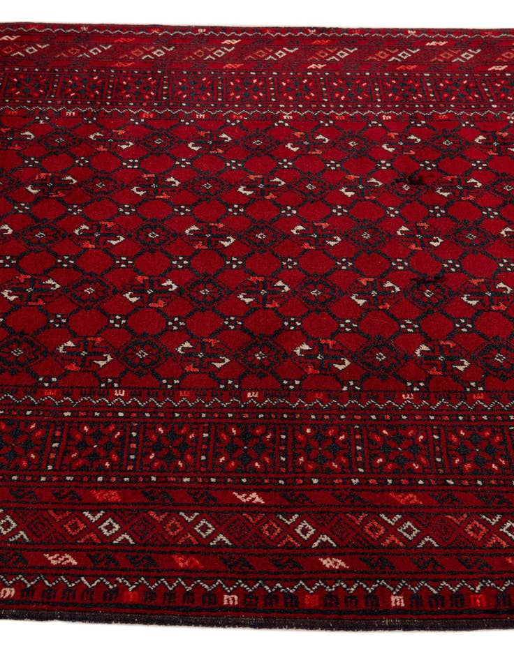 Detail image of 3' 5 x 6' 7  Hand Knotted Afghan Akhche Wool Rug