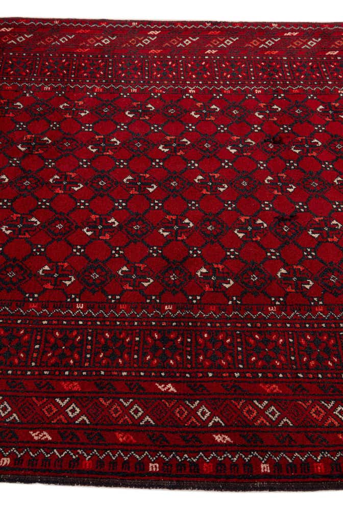3' 5 x 6' 7 Hand Knotted Afghan Akhche Wool Rug