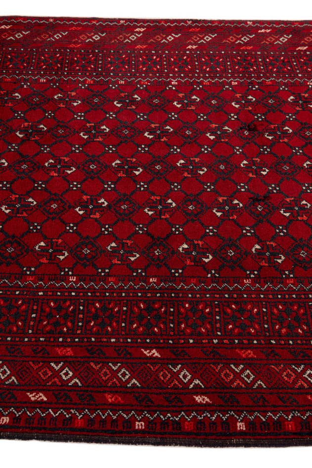 Detail image of 3' 5 x 6' 7 Hand Knotted Afghan Akhche Wool Rug