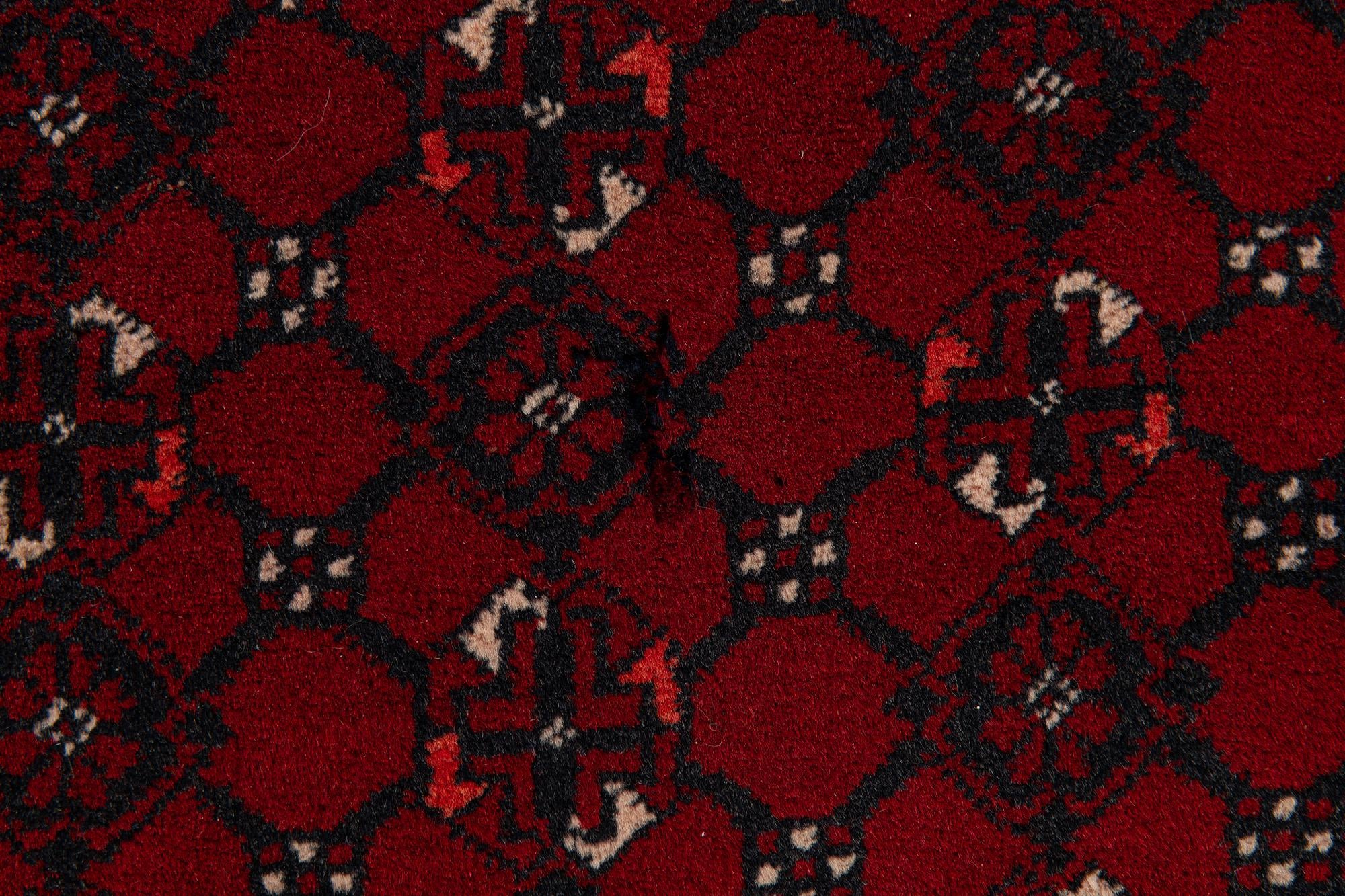 3' 5 x 6' 7 Hand Knotted Afghan Akhche Wool Rug