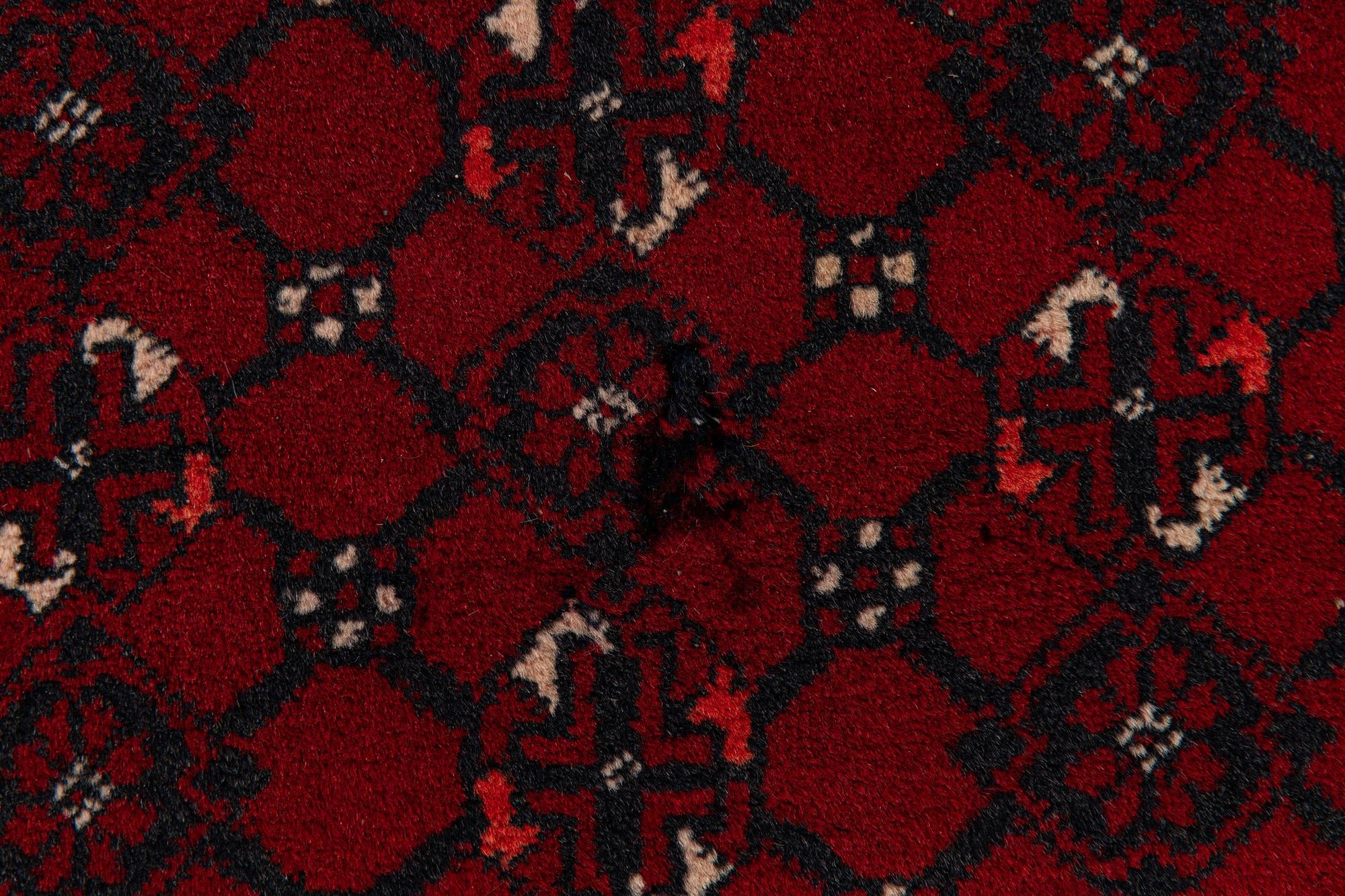 3' 5 x 6' 7 Hand Knotted Afghan Akhche Wool Rug