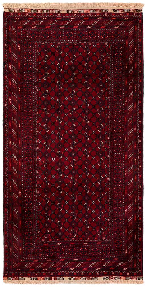 3' 5 x 6' 7 Hand Knotted Afghan Akhche Wool Rug