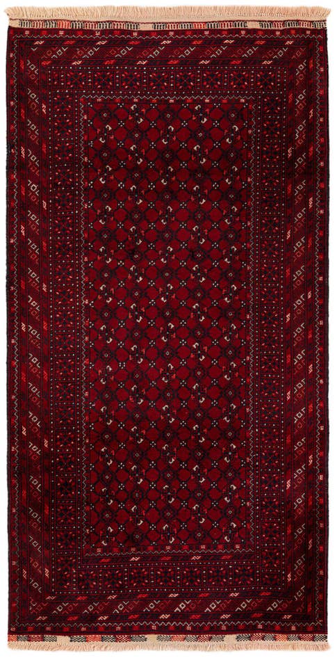 Detail image of 3' 5 x 6' 7 Hand Knotted Afghan Akhche Wool Rug
