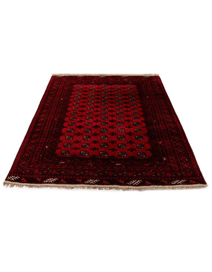 Detail image of 5' 3 x 6' 9  Hand Knotted Afghan Akhche Wool Rug