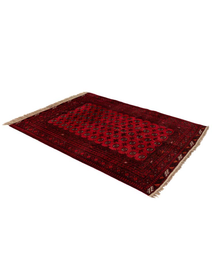 Detail image of 5' 3 x 6' 9  Hand Knotted Afghan Akhche Wool Rug