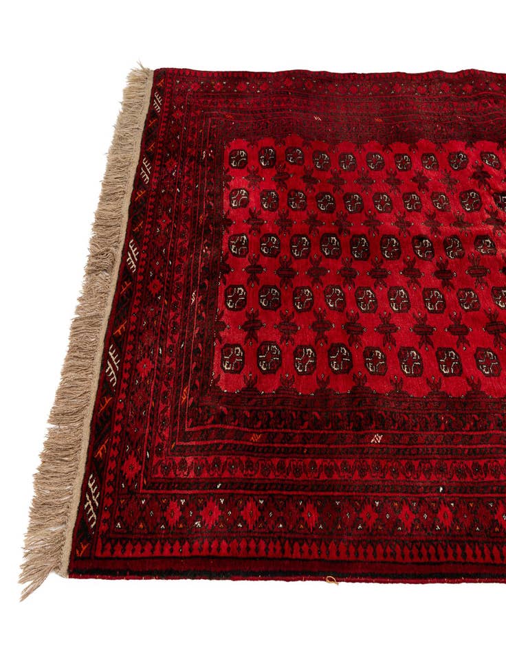 Detail image of 5' 3 x 6' 9  Hand Knotted Afghan Akhche Wool Rug