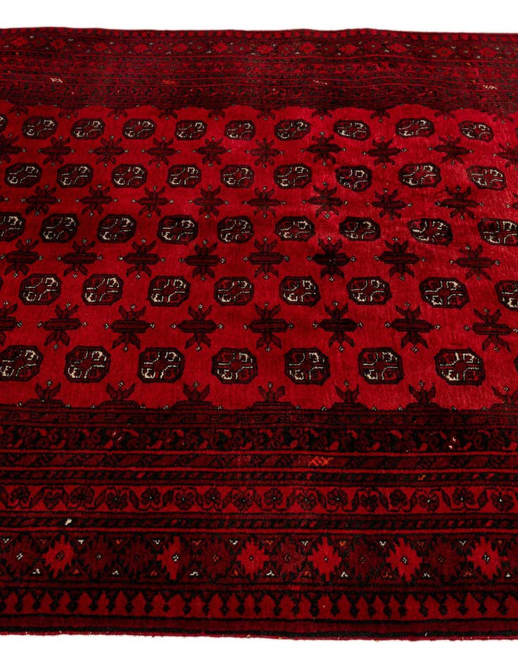 Detail image of 5' 3 x 6' 9  Hand Knotted Afghan Akhche Wool Rug