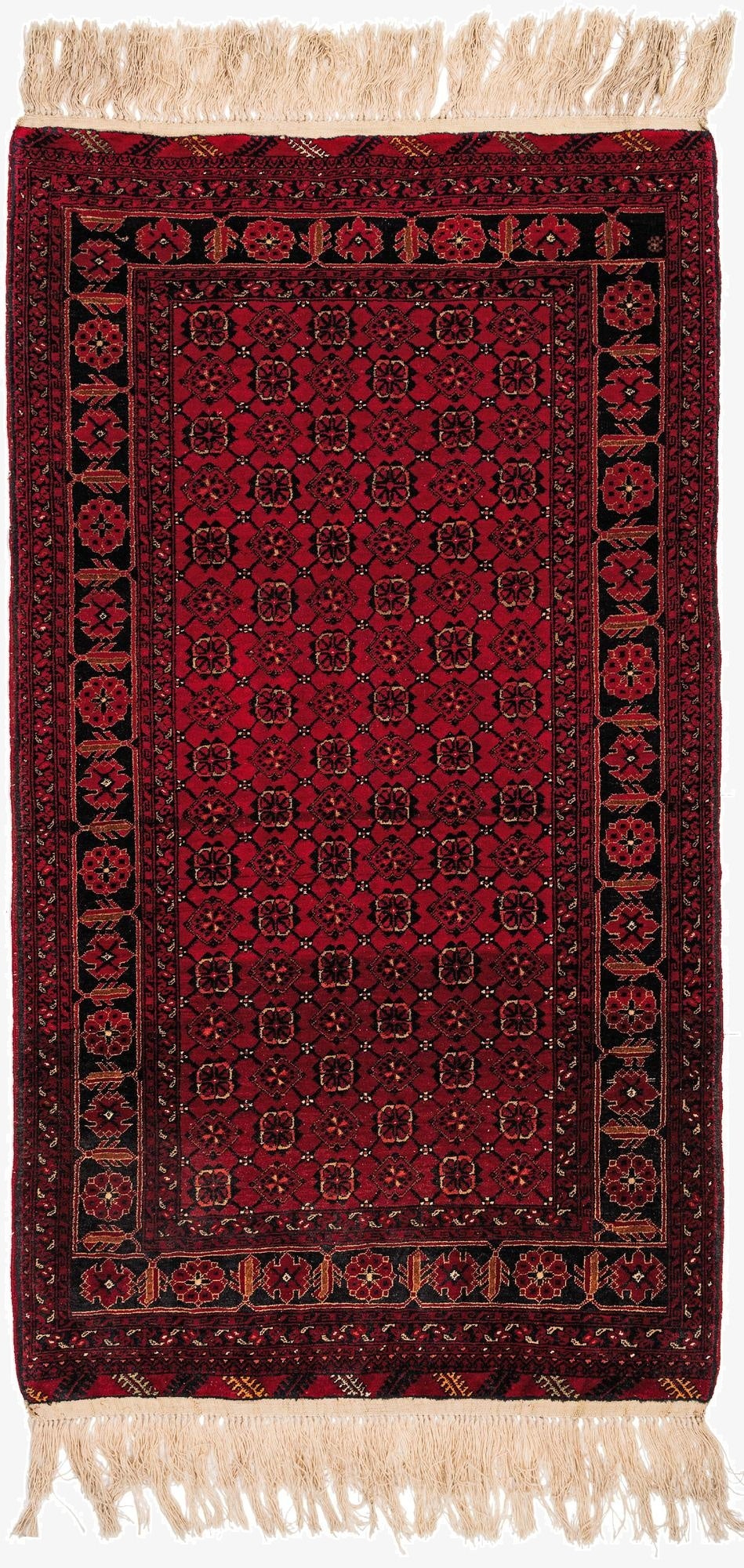 3' 5 x 6' 3  Hand Knotted Afghan Akhche Oriental Wool Rug