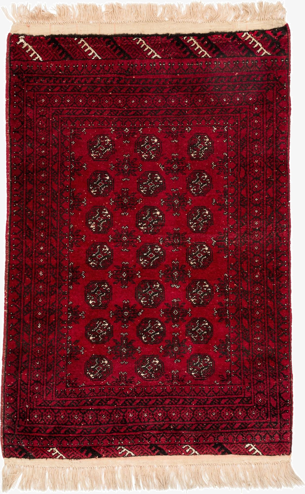 3' 3 x 5'  Hand Knotted Afghan Akhche Wool Rug