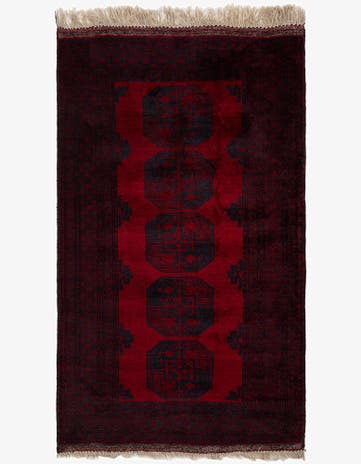 4' 5 x 7' 7 Hand Knotted Afghan Akhche Oriental Wool Rug