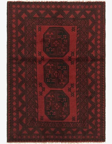 3' 3 x 4' 10 Hand Knotted Afghan Akhche Wool Rug