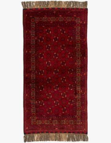 3' 2 x 6' 3 Hand Knotted Afghan Akhche Wool Rug
