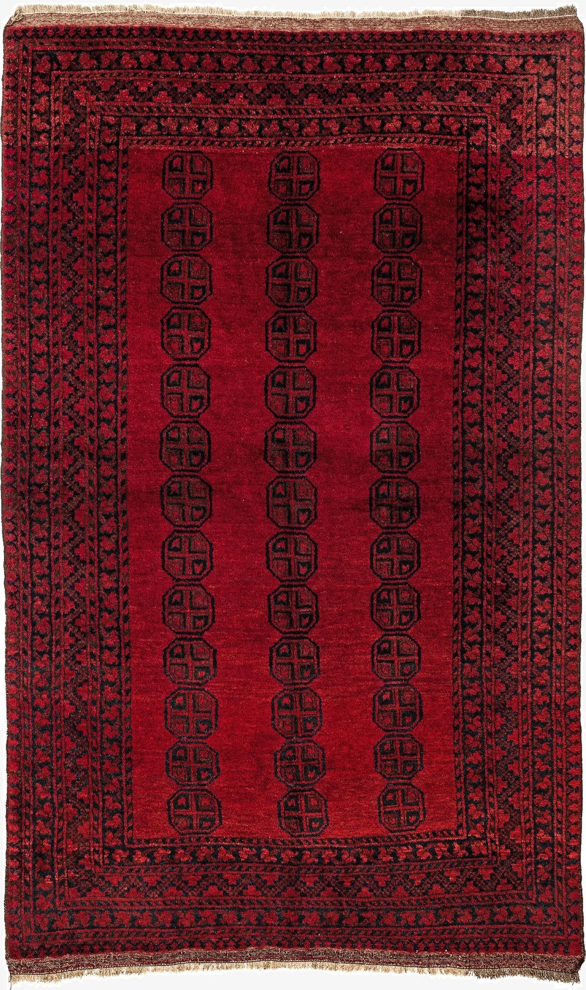 5' x 8'  Hand Knotted Afghan Akhche Wool Rug