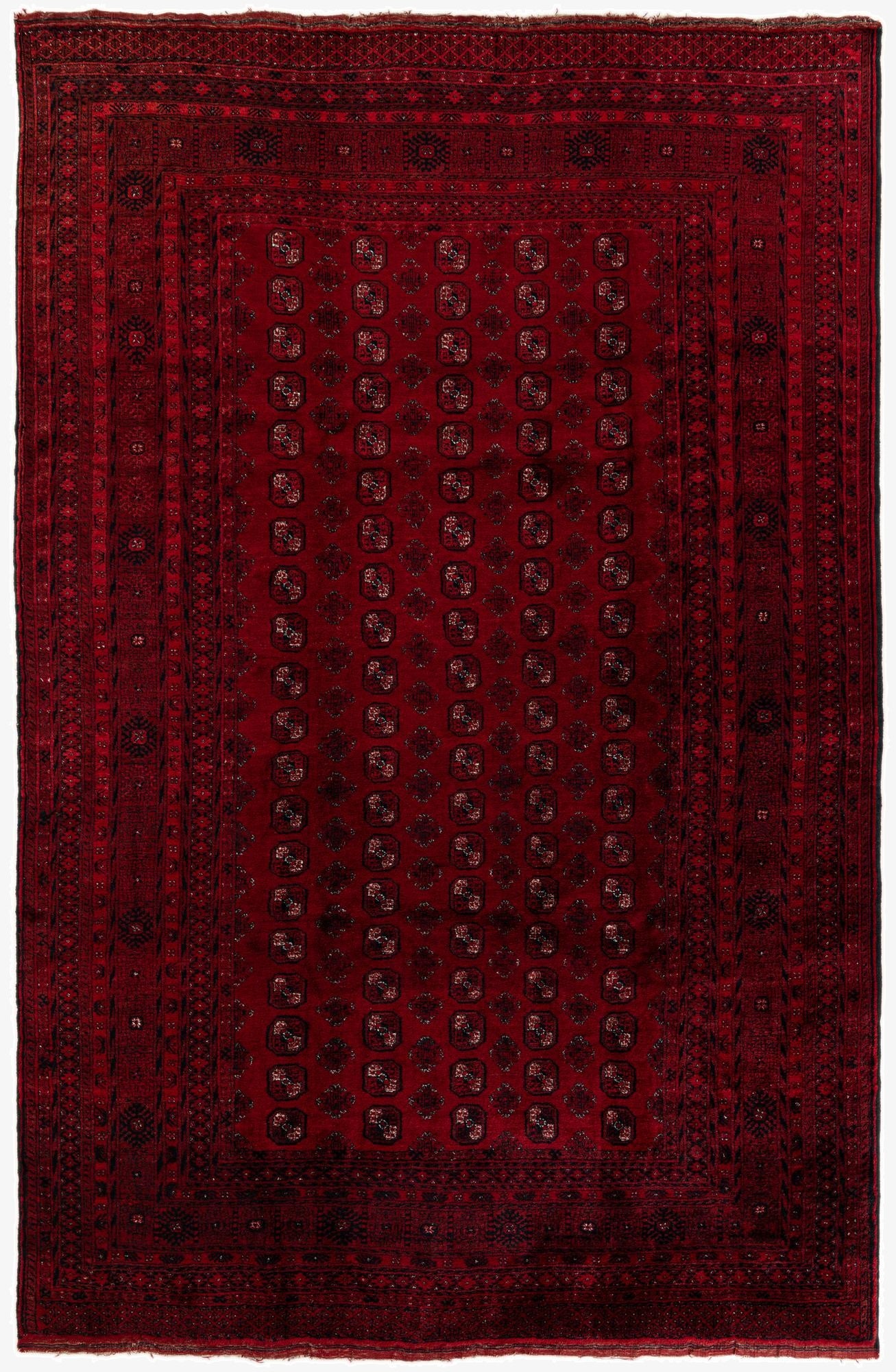8' x 12' 5  Hand Knotted Afghan Akhche Wool Rug
