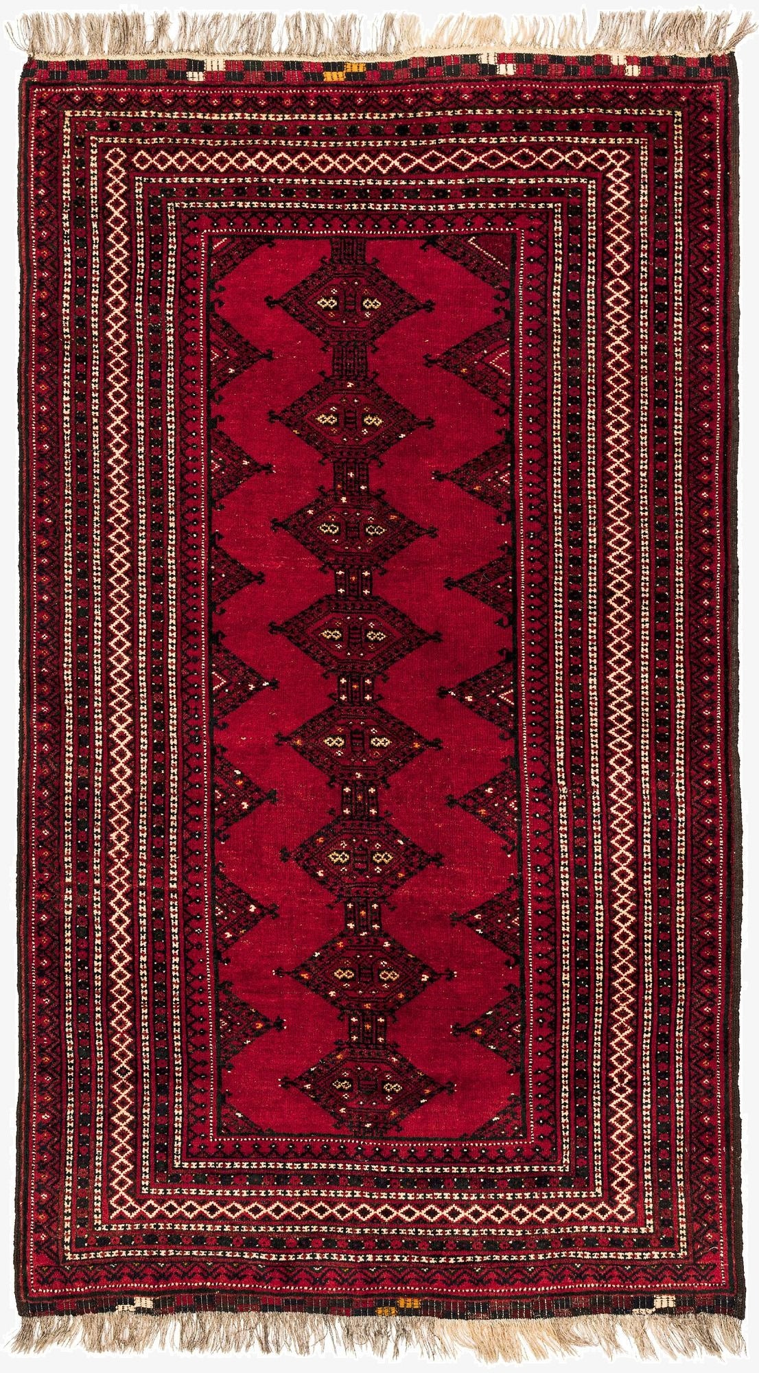 3' 10 x 6' 10  Hand Knotted Afghan Akhche Wool Rug