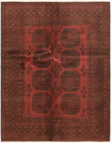 5' x 6' 4 Hand Knotted Afghan Akhche Wool Rug