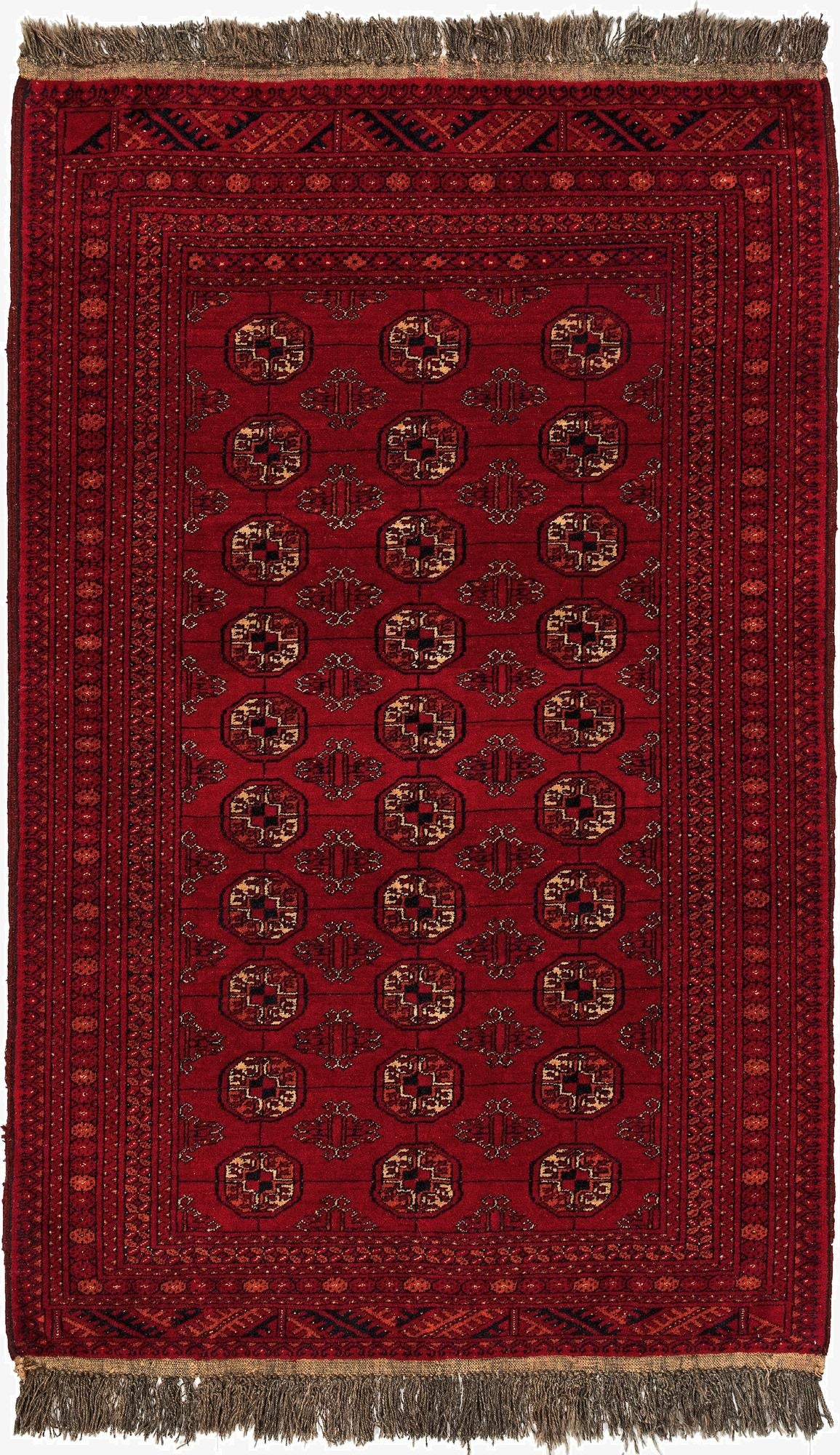 4' 6 x 6' 4  Hand Knotted Afghan Akhche Wool Rug