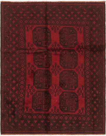 4' 11 x 6' 5 Hand Knotted Afghan Akhche Wool Rug